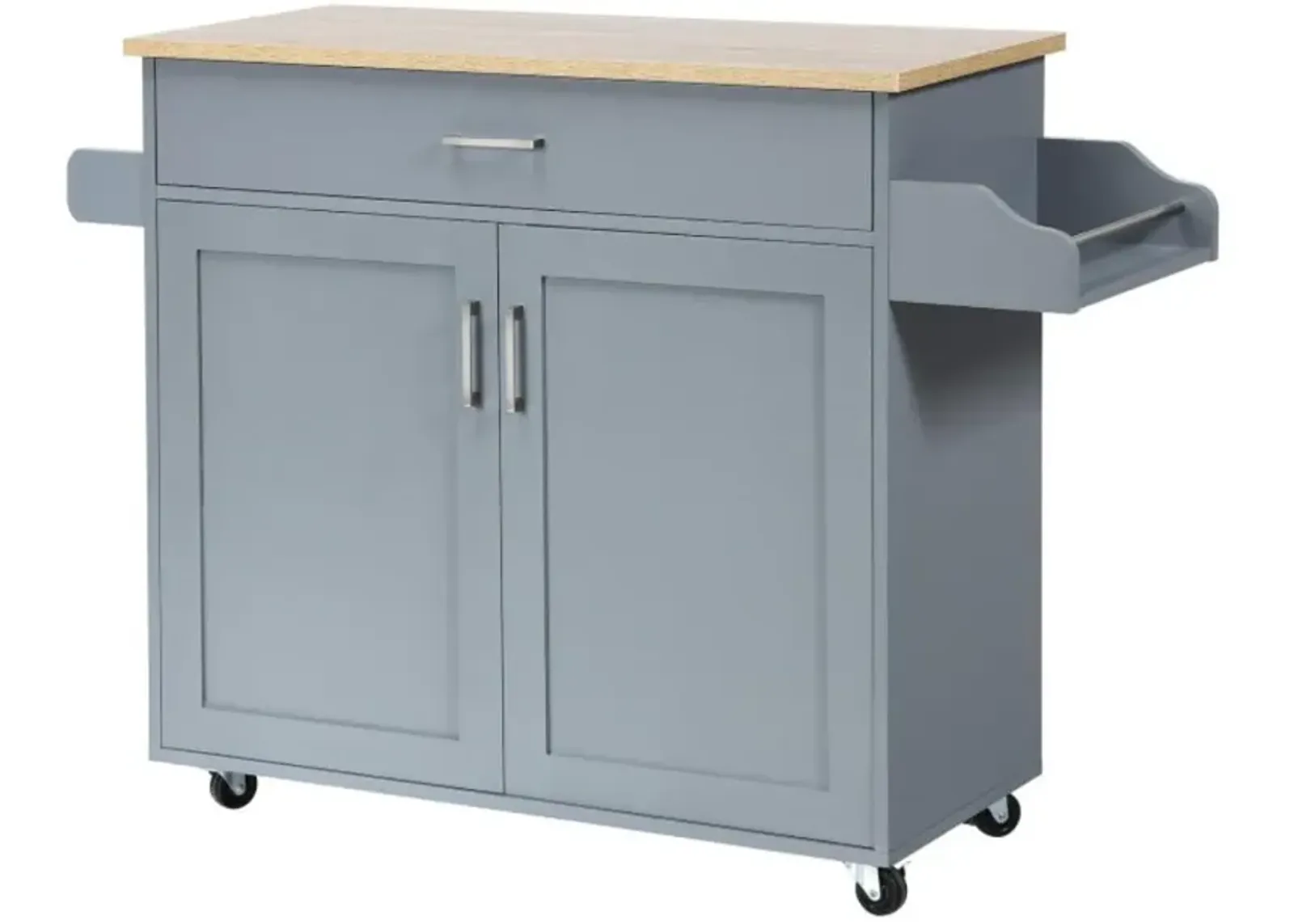 Hivvago Rolling Kitchen Island Cart with Towel and Spice Rack