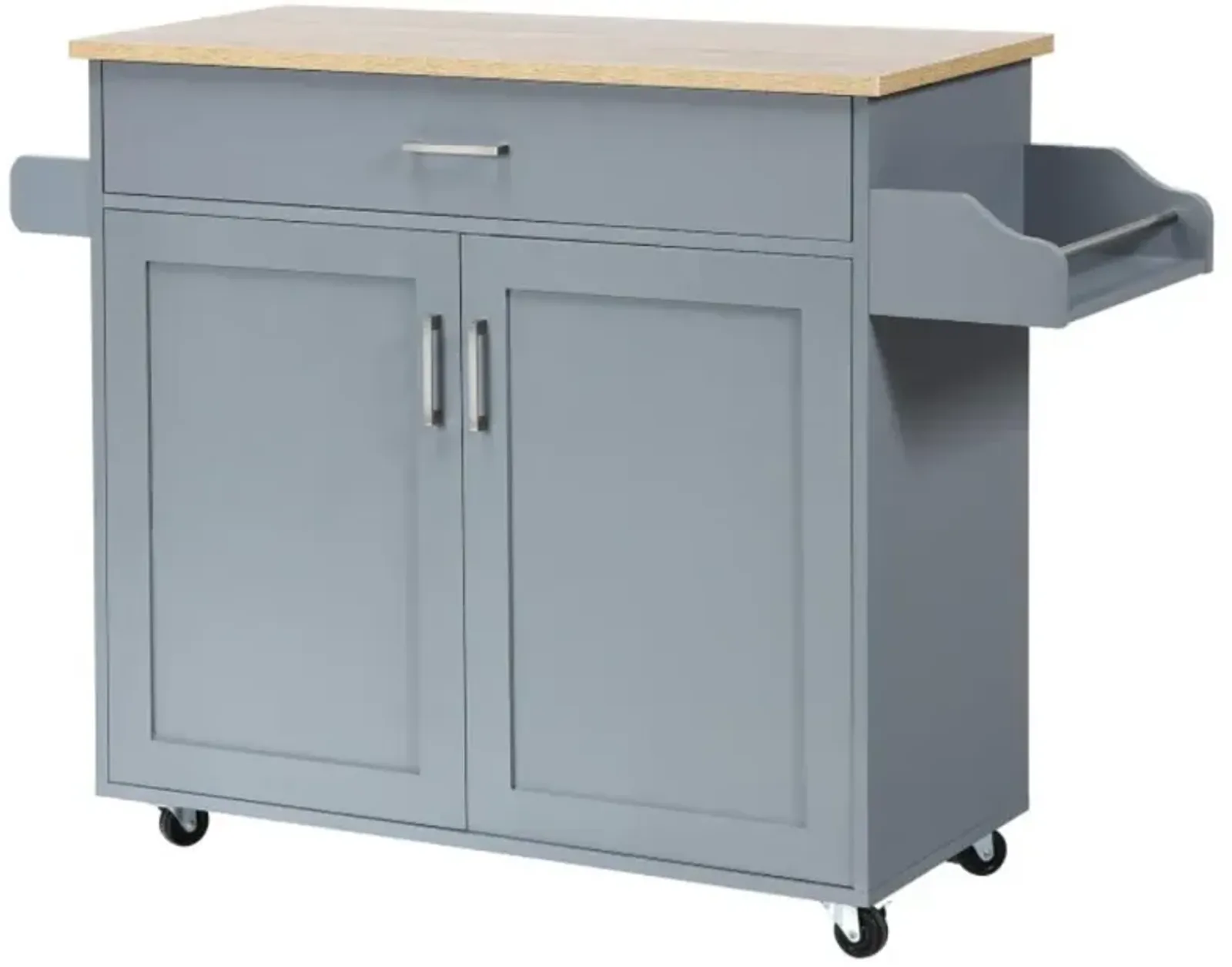 Hivvago Rolling Kitchen Island Cart with Towel and Spice Rack