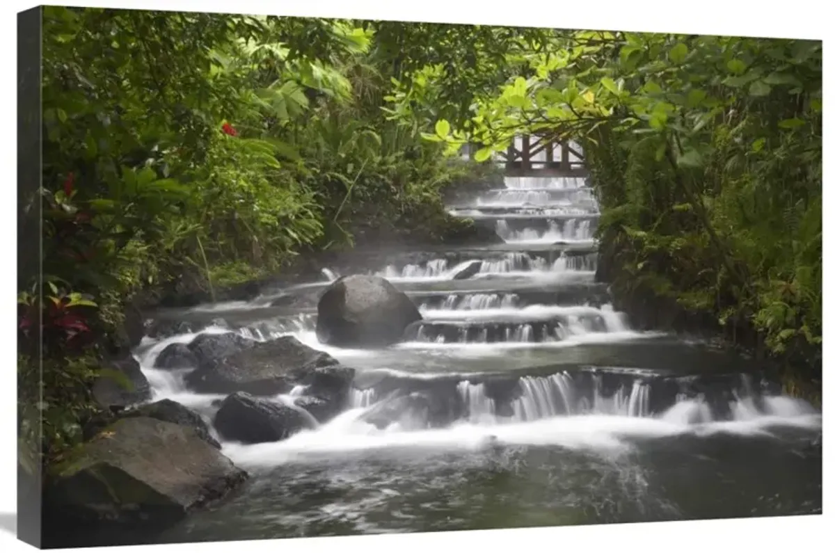 Tabacon River, cascades and pools in the rainforest, Costa Rica-Canvas Art-30x20