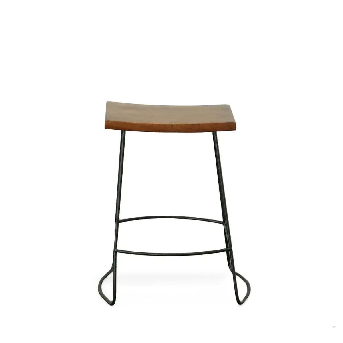 Carolina Living Reece 25 Saddle Seat Counter Stool - Set of 2 - Chestnut/Black