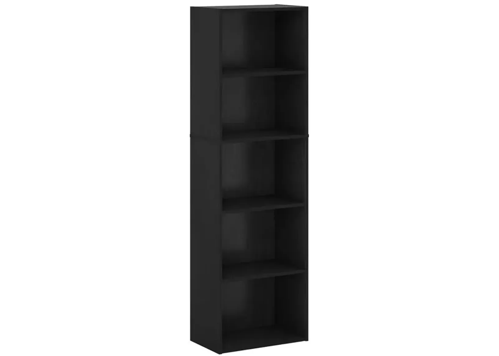 Furinno Luder 5-Tier Reversible Color Open Shelf Bookcase, Blackwood