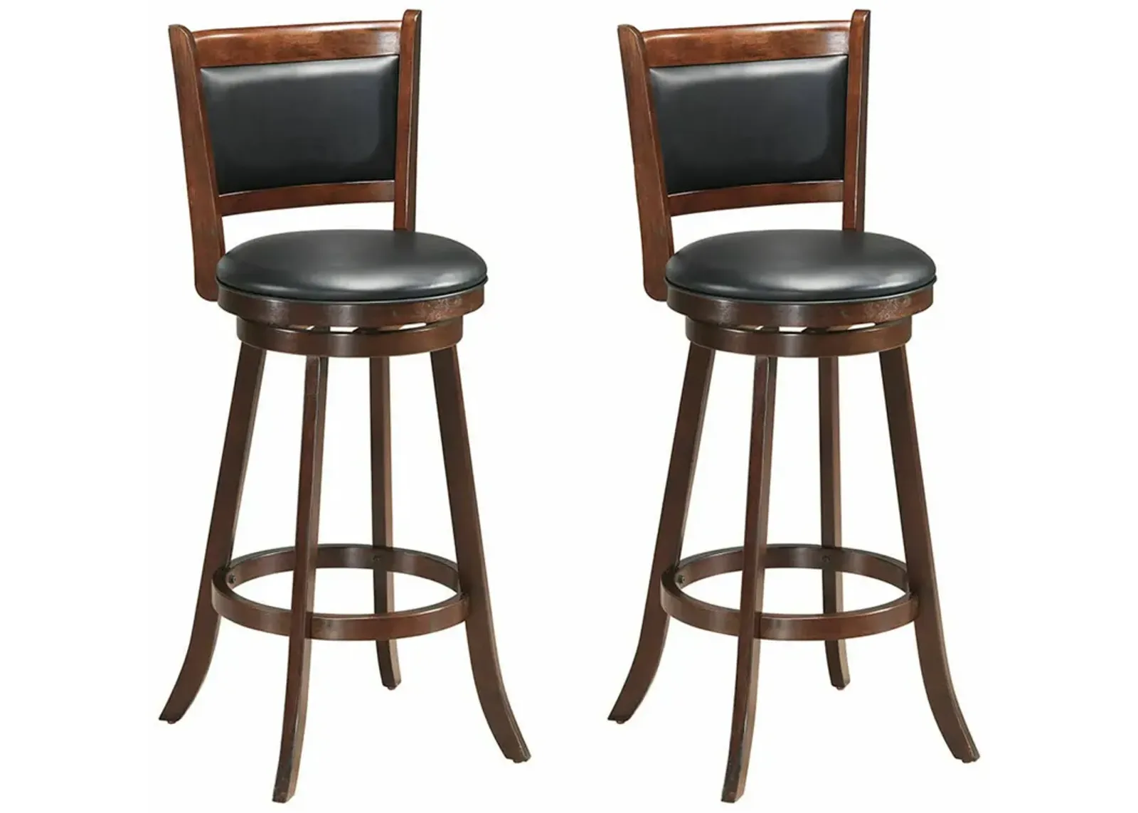 Set of 2 29 Inch Swivel Bar Height Stool Wood Dining Chair Barstool