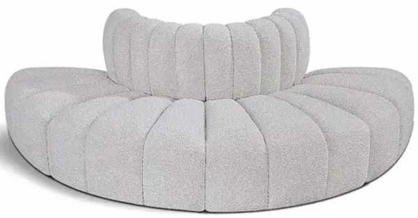 Meridian Furniture Arc Grey Boucle Fabric Modular Sofa