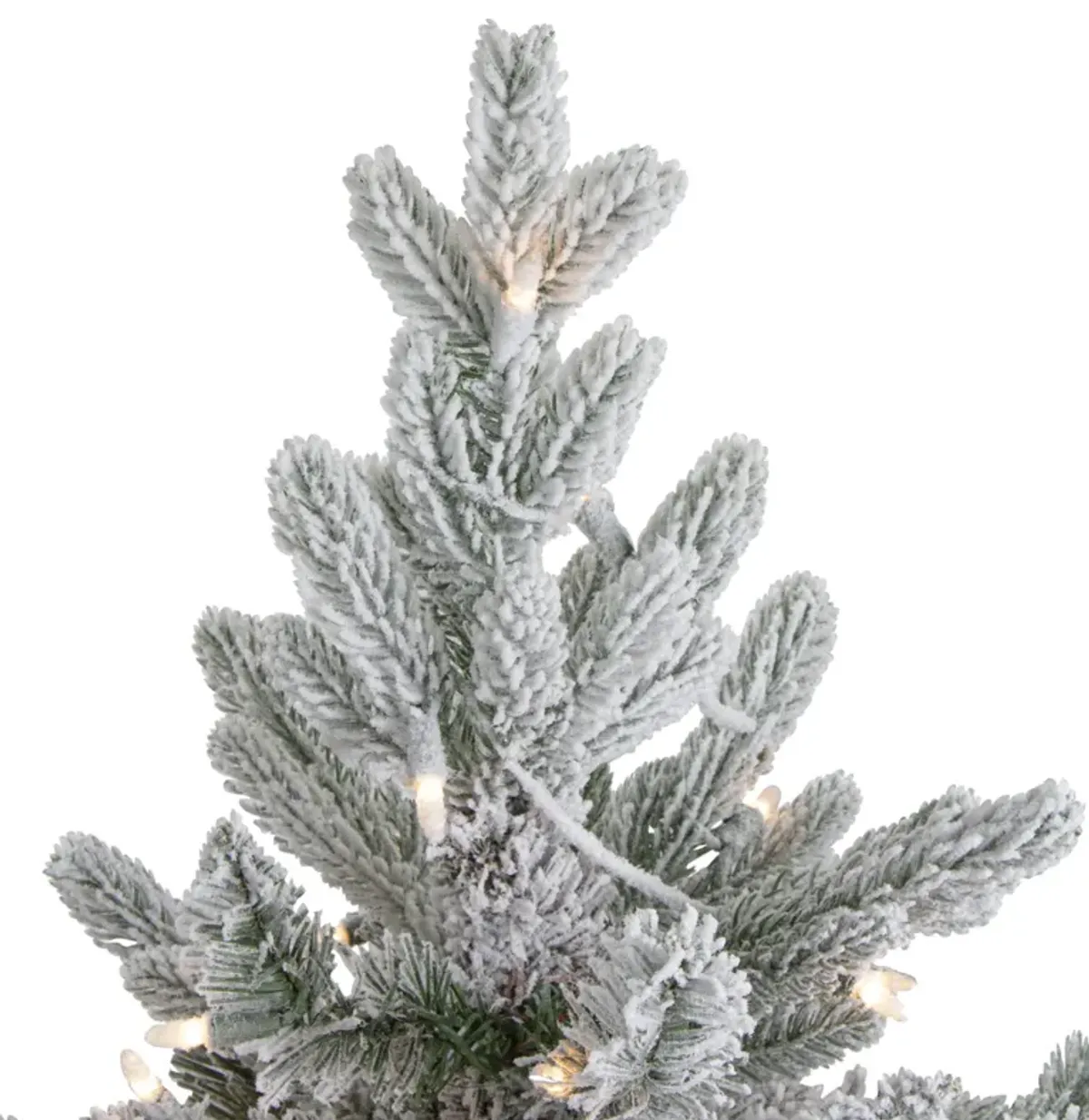 4' Pre-Lit Flocked Saratoga Spruce Artificial Christmas Tree in Pot - Clear Lights