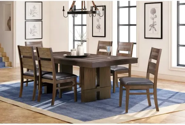 Dale 7-Piece Dining Set with 3 Sets of Chairs in Antique Brown