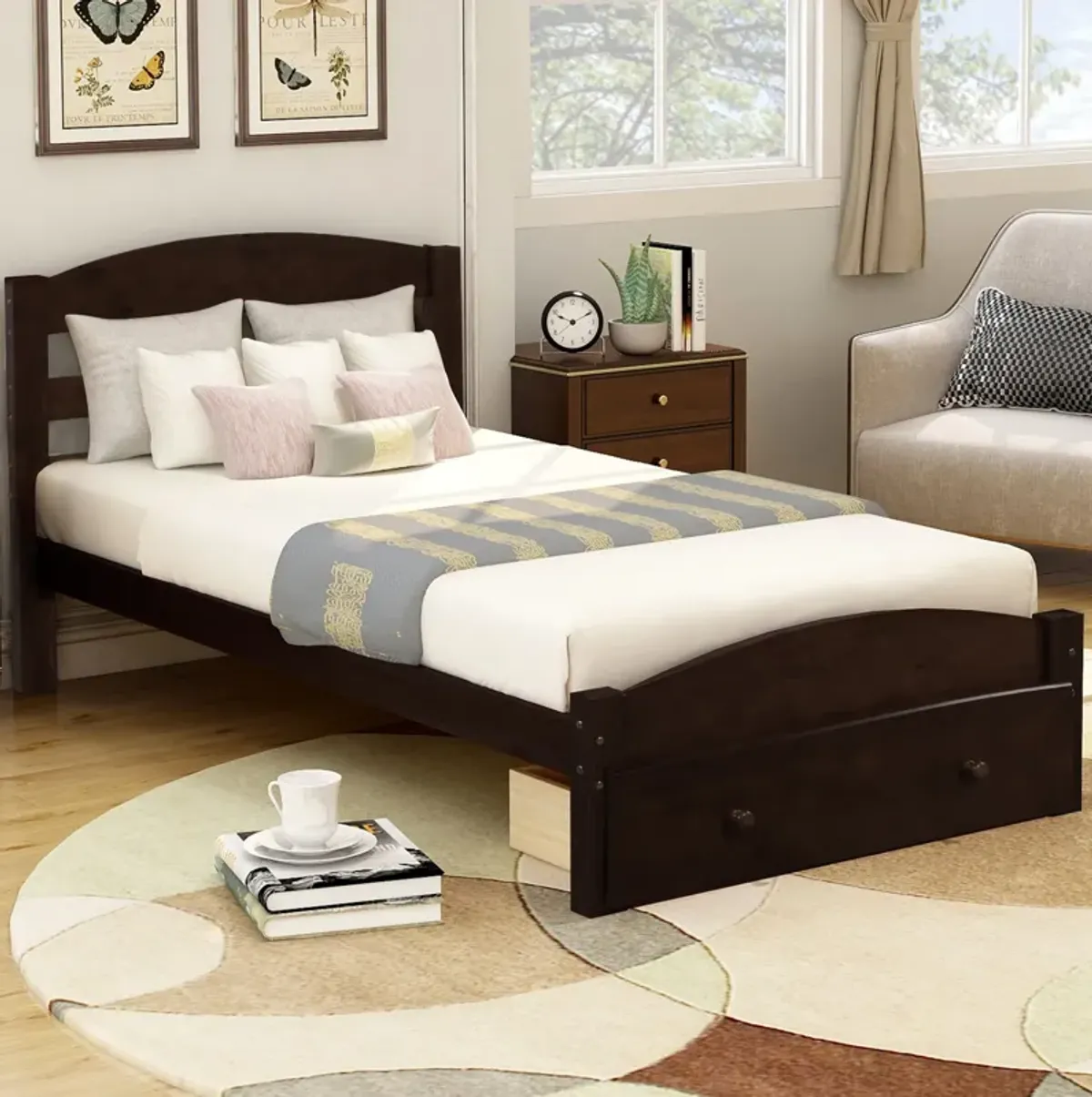 Merax Platform Twin Bed Frame