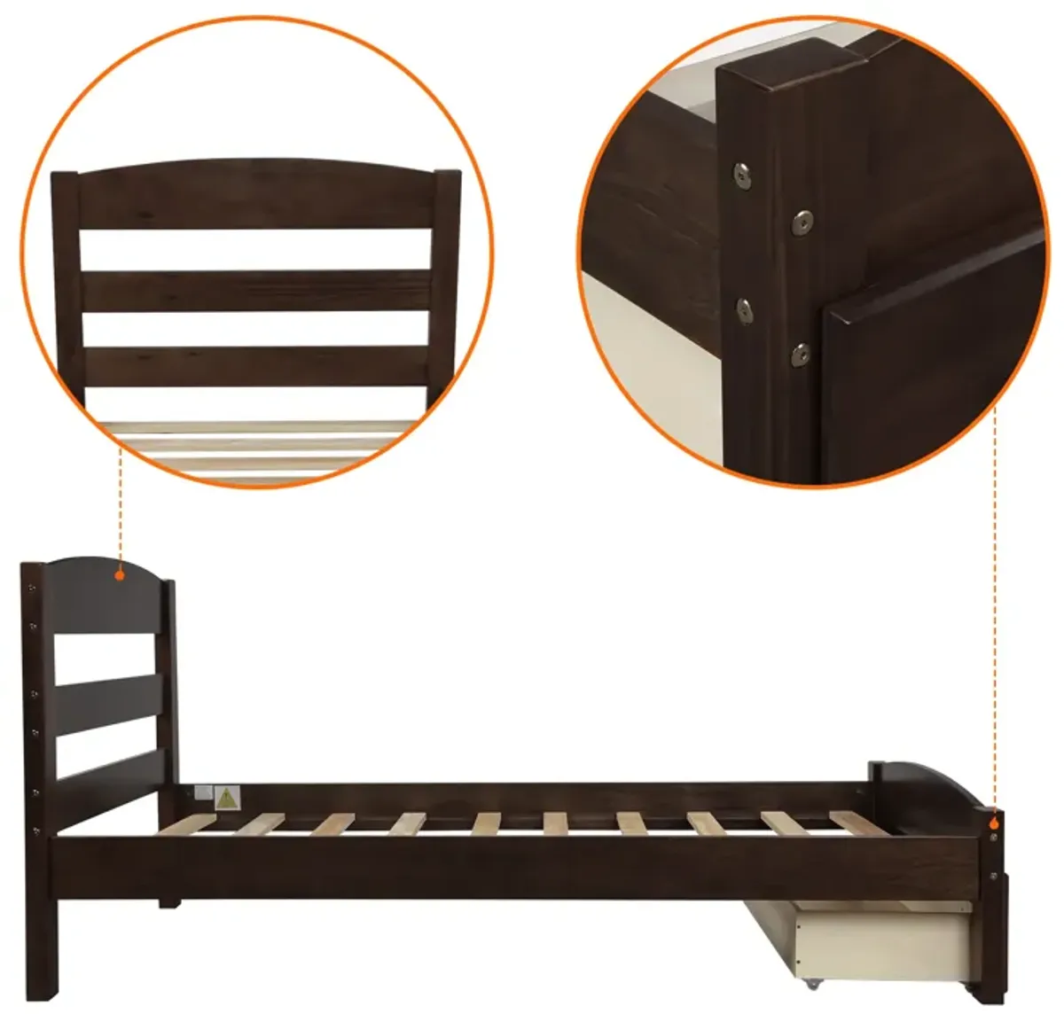 Merax Platform Twin Bed Frame