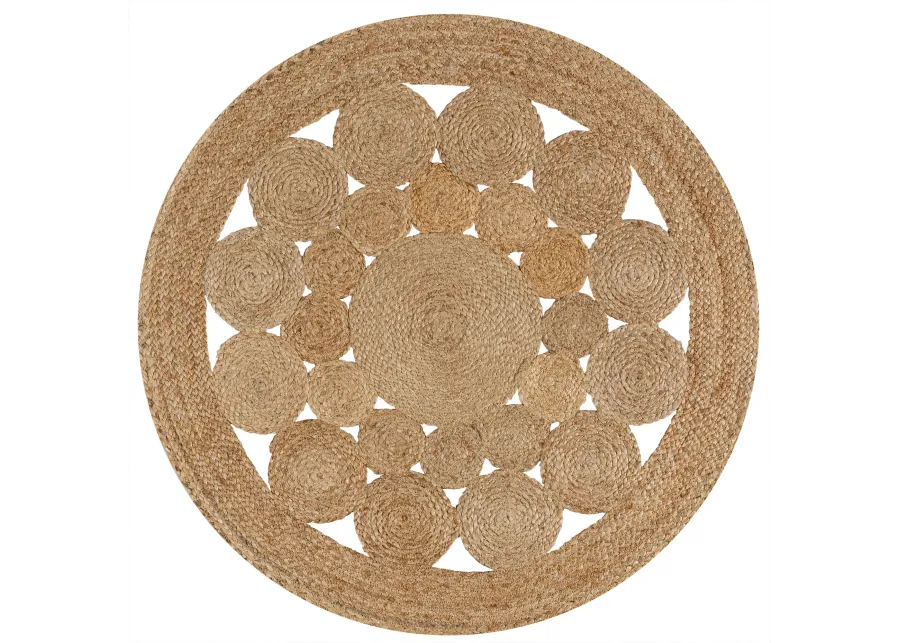 Cassia Round Natural Jute Boho Circle Natural Round Area Rug