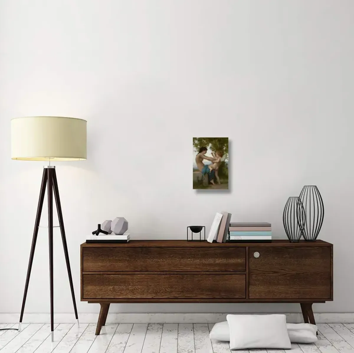 A Young Girl Defending Herself against Eros-Canvas Art-12x18
