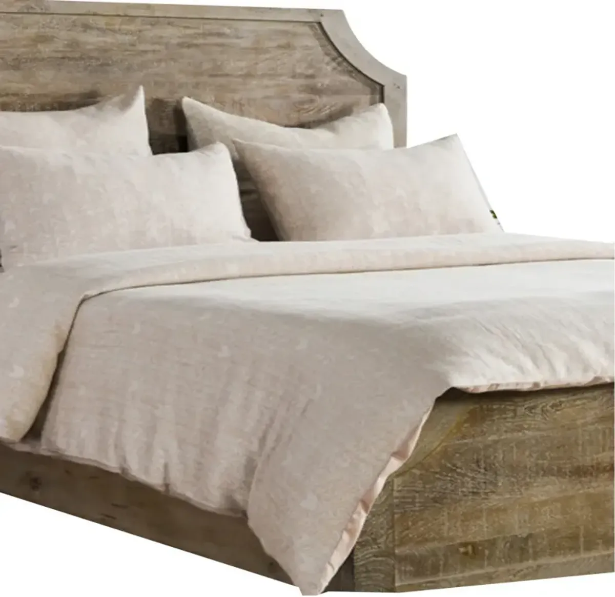 Zima Queen Size Cotton Duvet Cover, Woven French Herringbone Pattern, Beige-Benzara