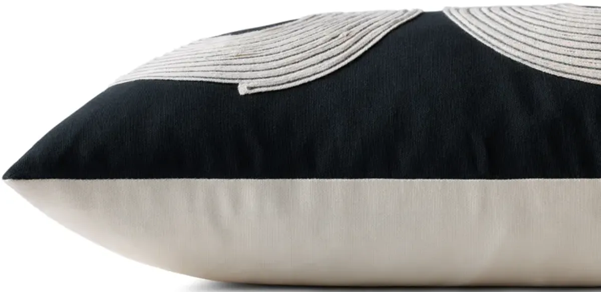 PLL0035 Black/Natural 12''x27'' Cover w/Down Pillow