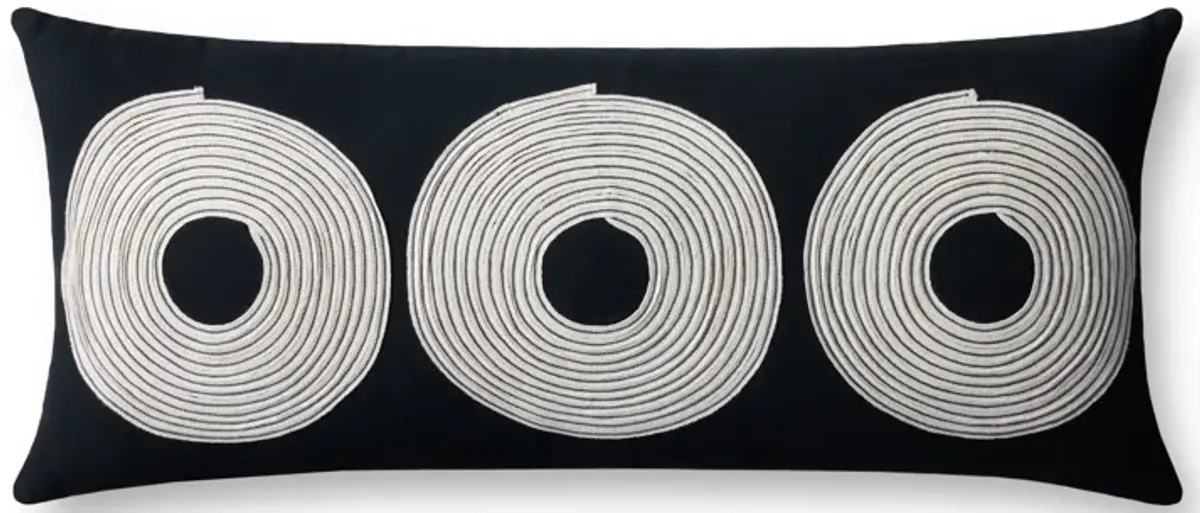 PLL0035 Black/Natural 12''x27'' Cover w/Down Pillow