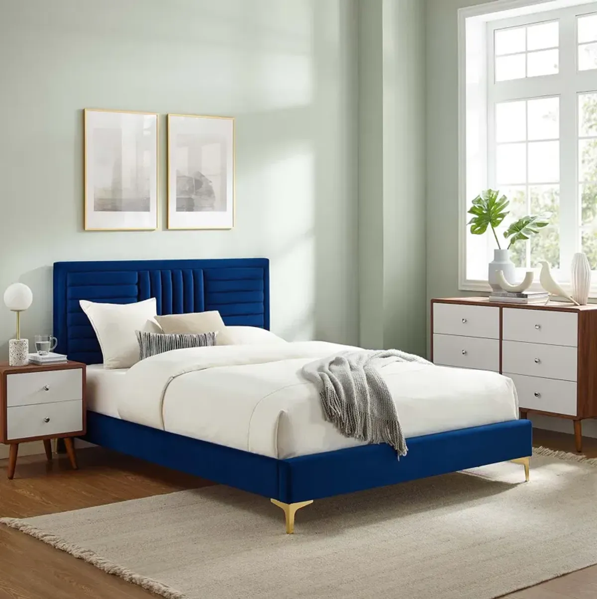 Modway - Sofia Channel Tufted Performance Velvet King Platform Bed