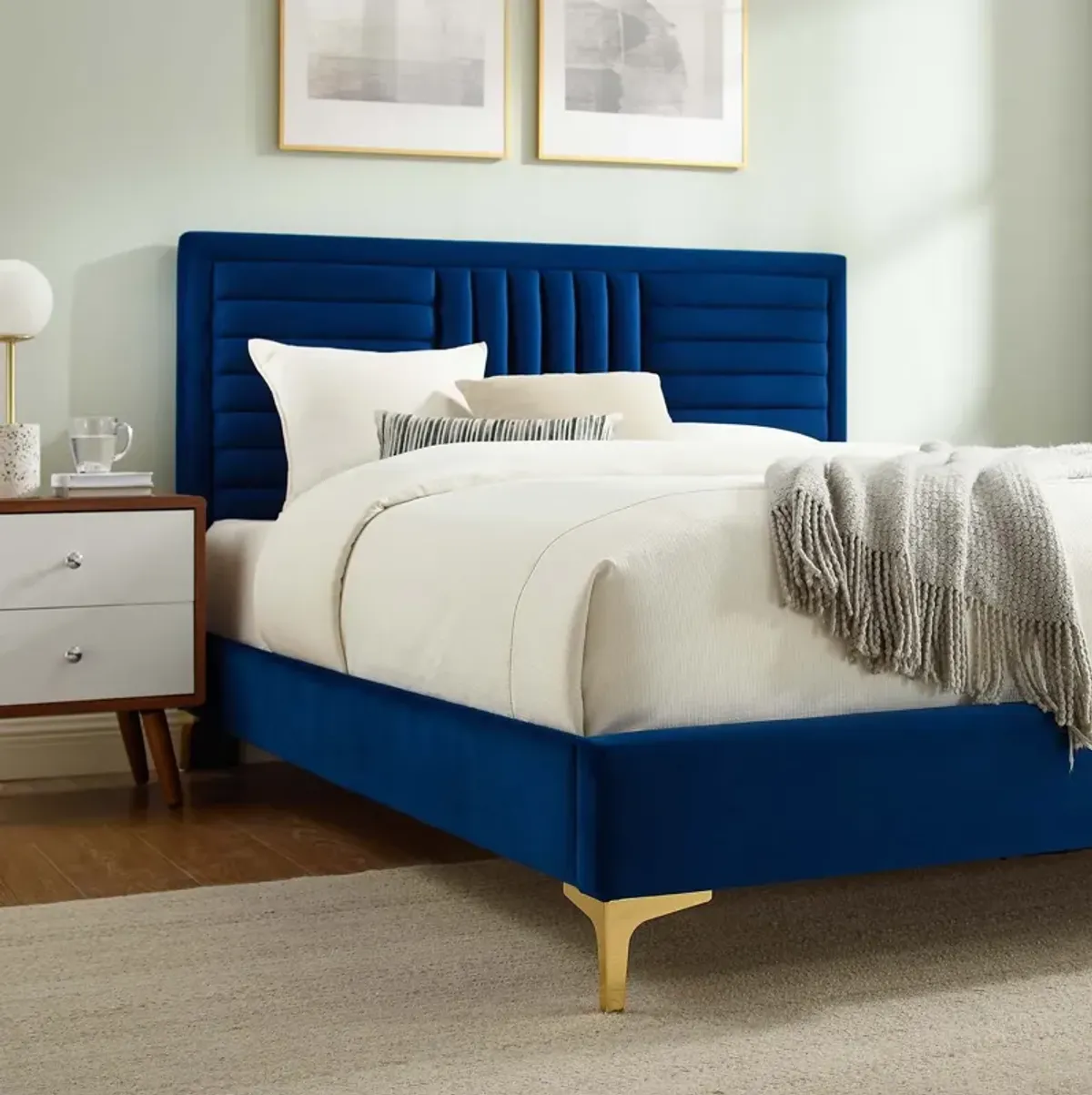 Modway - Sofia Channel Tufted Performance Velvet King Platform Bed