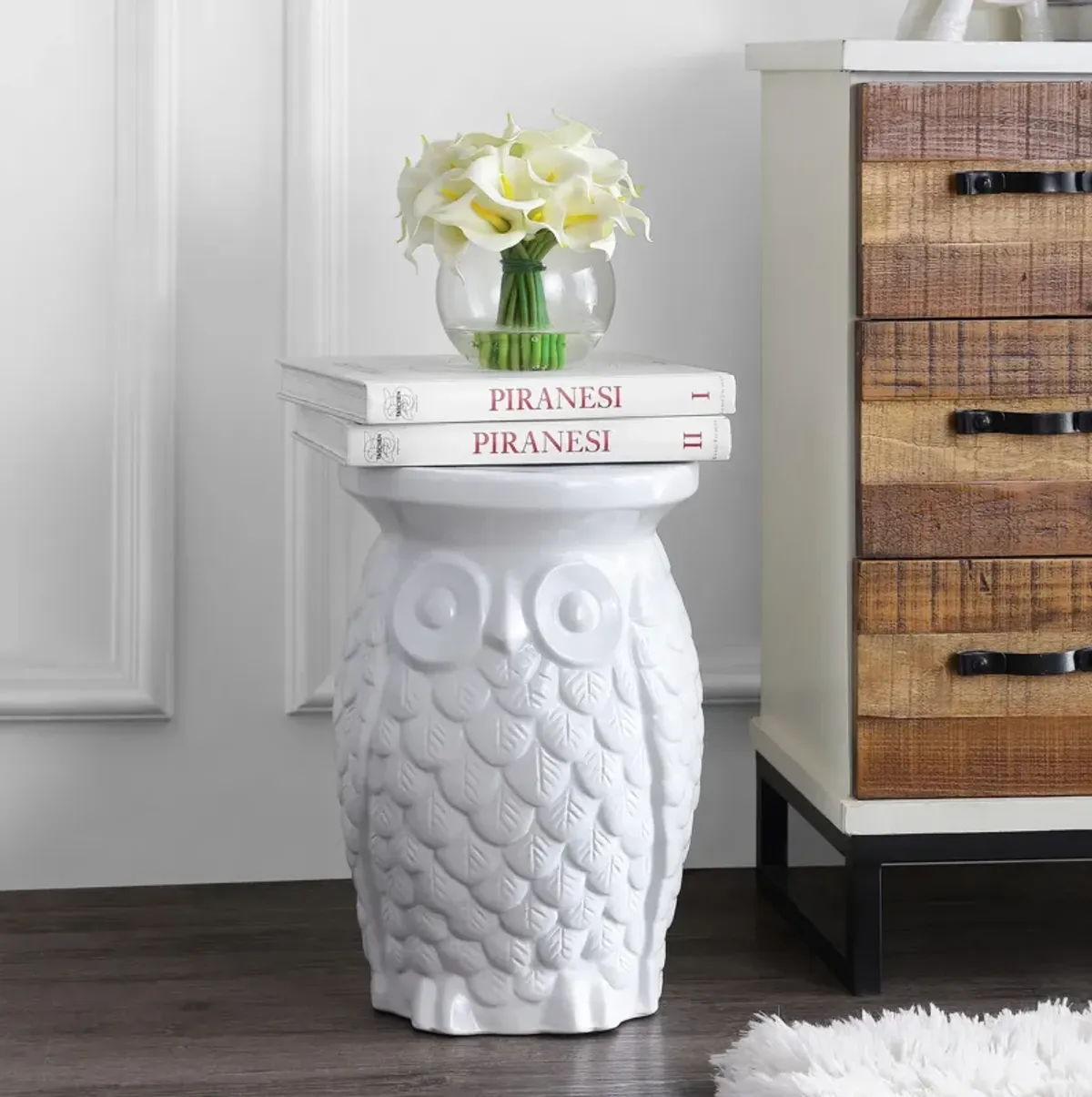 Groovy Owl Ceramic Garden Stool