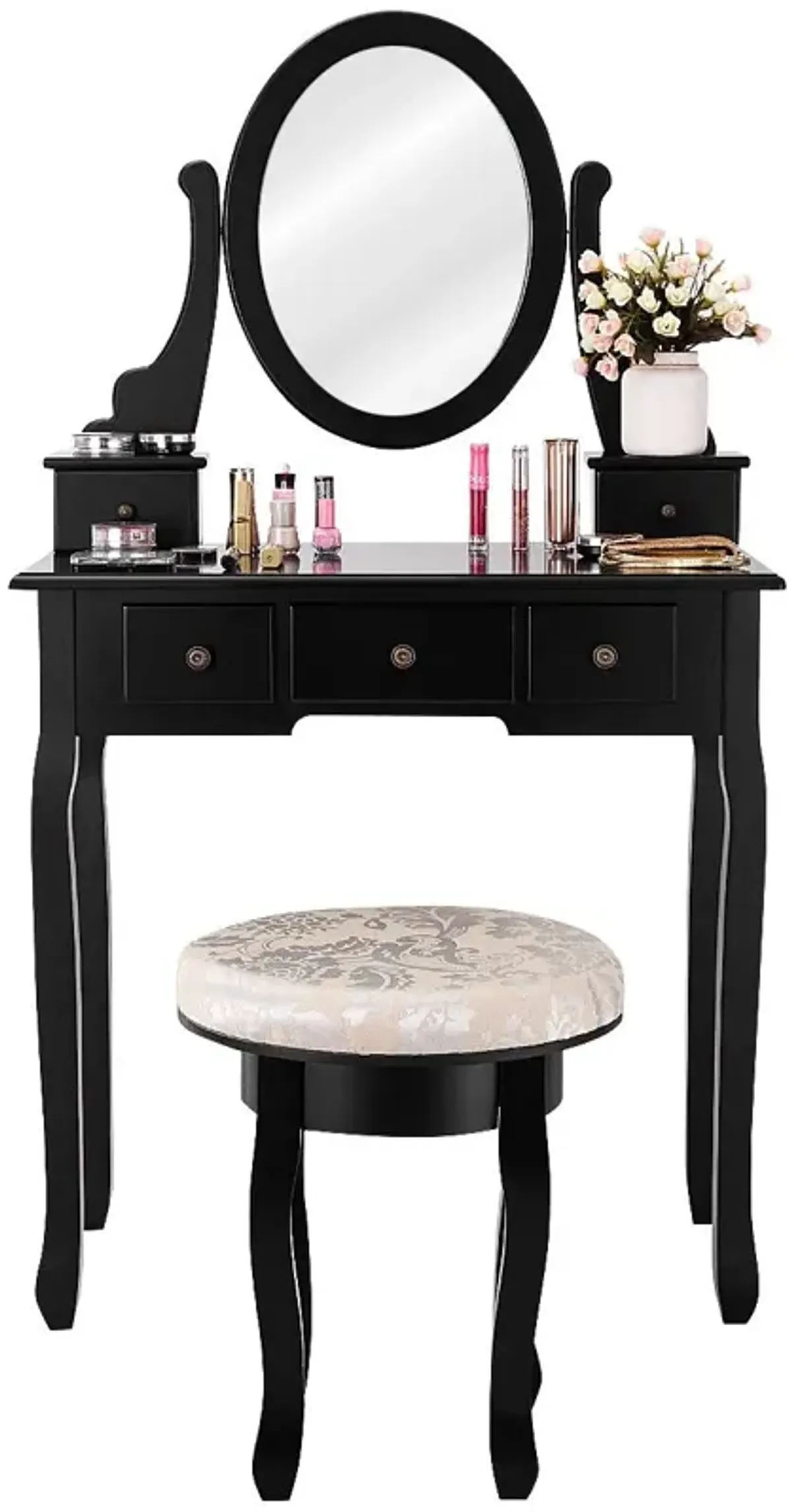 Vanity Makeup Table Set Bedroom Furniture with Padded Stool