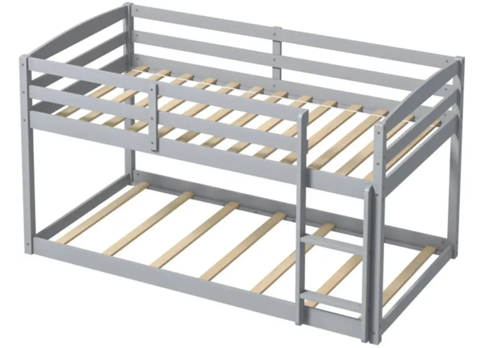 Hivvago Twin Size Bunk Bed with High Guardrails and Integrated Ladder