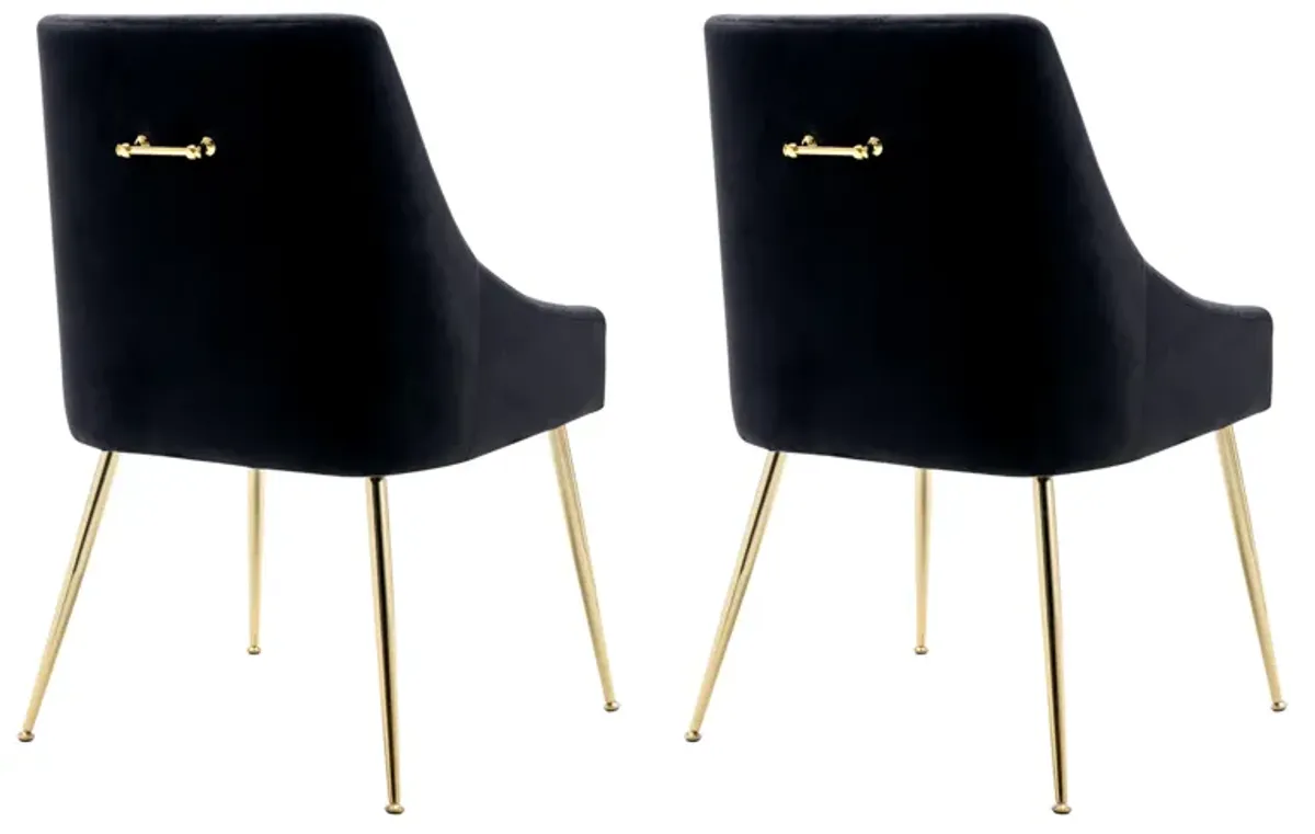 WestinTrends Upholstered Velvet Accent Chair With Metal Leg (Set of 2)