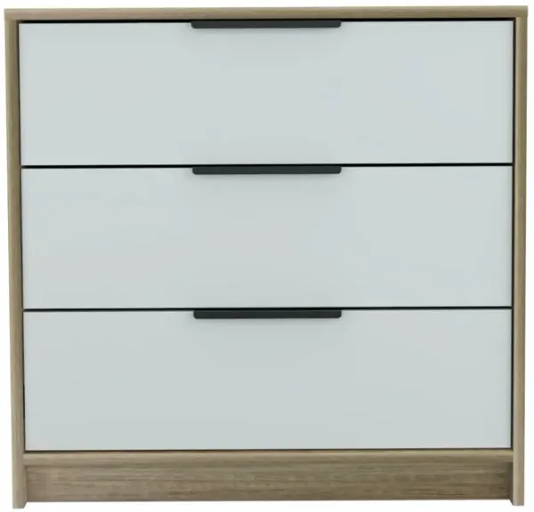 Three Drawer Dresser with Storage for Bedroom or Living Room