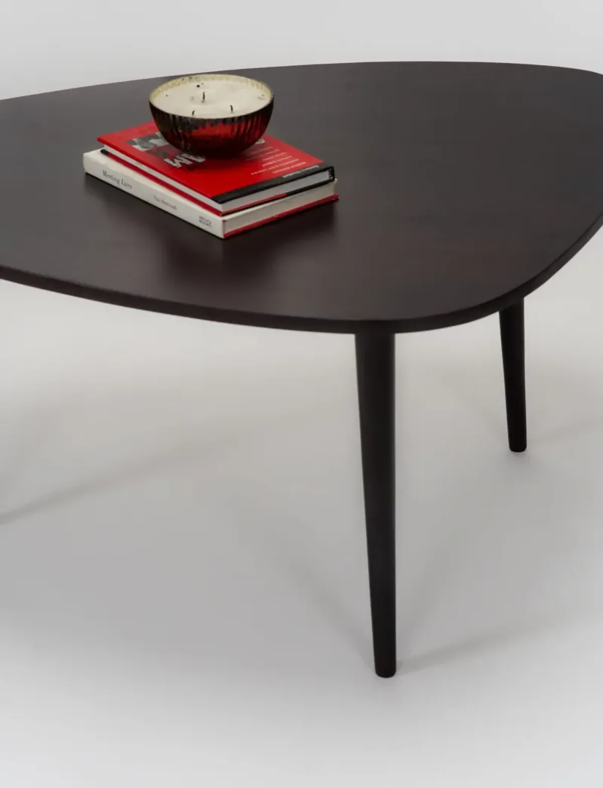 Handmade Eco-Friendly Modern Wood Black Drop Shaped Coffee Table 3'6" From BBH Homes