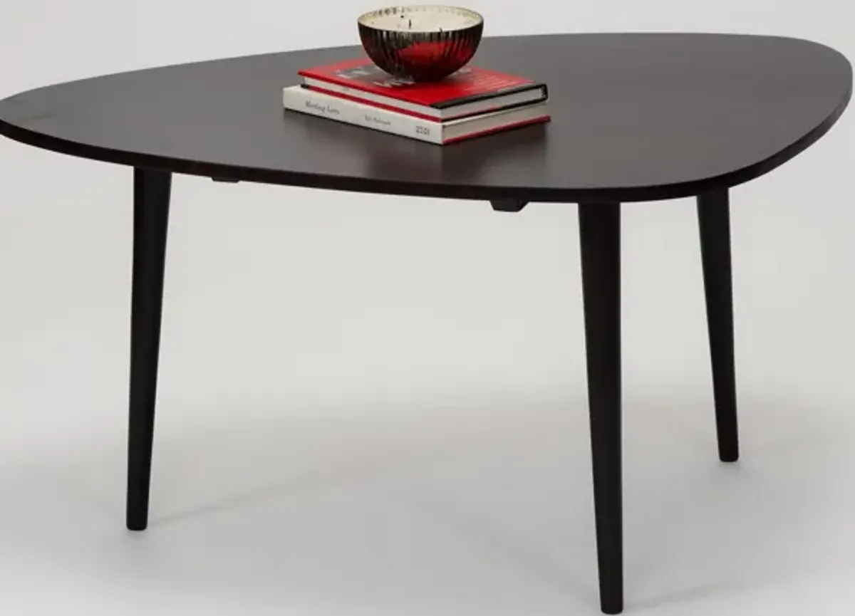 Handmade Eco-Friendly Modern Wood Black Drop Shaped Coffee Table 3'6" From BBH Homes