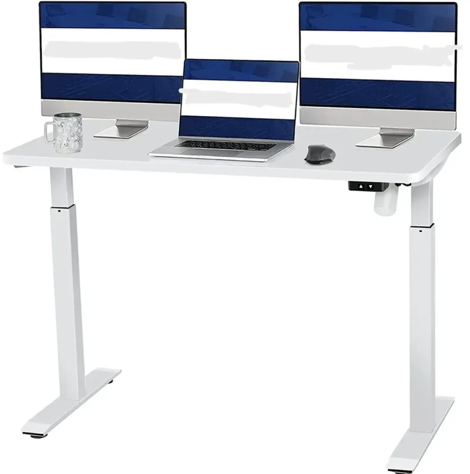 Electric Standing Desk, 48x24", Height Adjustable - White