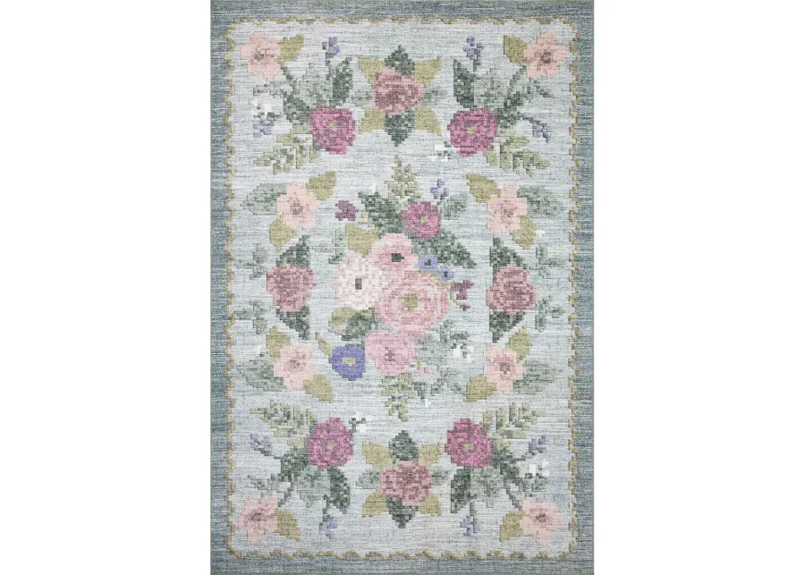 Rosa RSA-02 Sky 3''9" x 5''6" Rug by Rifle Paper Co.