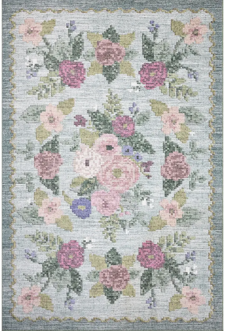 Rosa RSA-02 Sky 3''9" x 5''6" Rug by Rifle Paper Co.