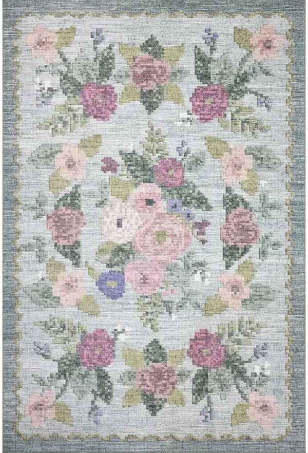Rosa RSA-02 Sky 3''9" x 5''6" Rug by Rifle Paper Co.