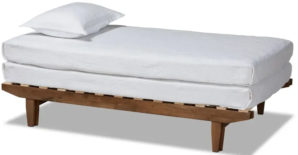 Baxton Studio Hiro Modern Walnut Finished Wood Expandable Twin Size to King Size Bed Frame