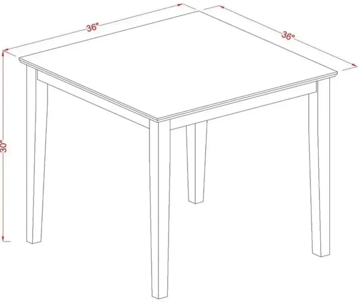 3 Piece Dining Table Set Contains a Square Kitchen Table