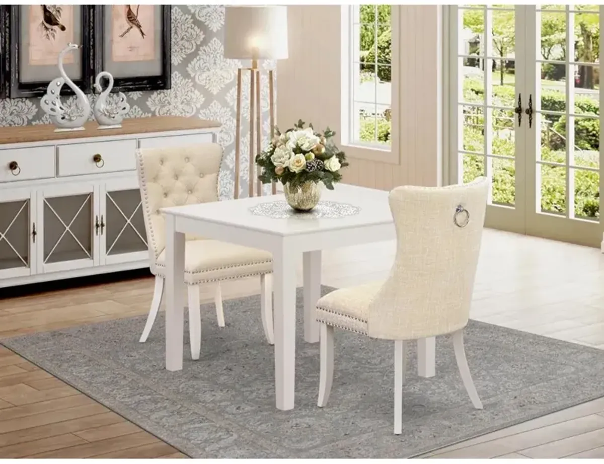 3 Piece Dining Table Set Contains a Square Kitchen Table