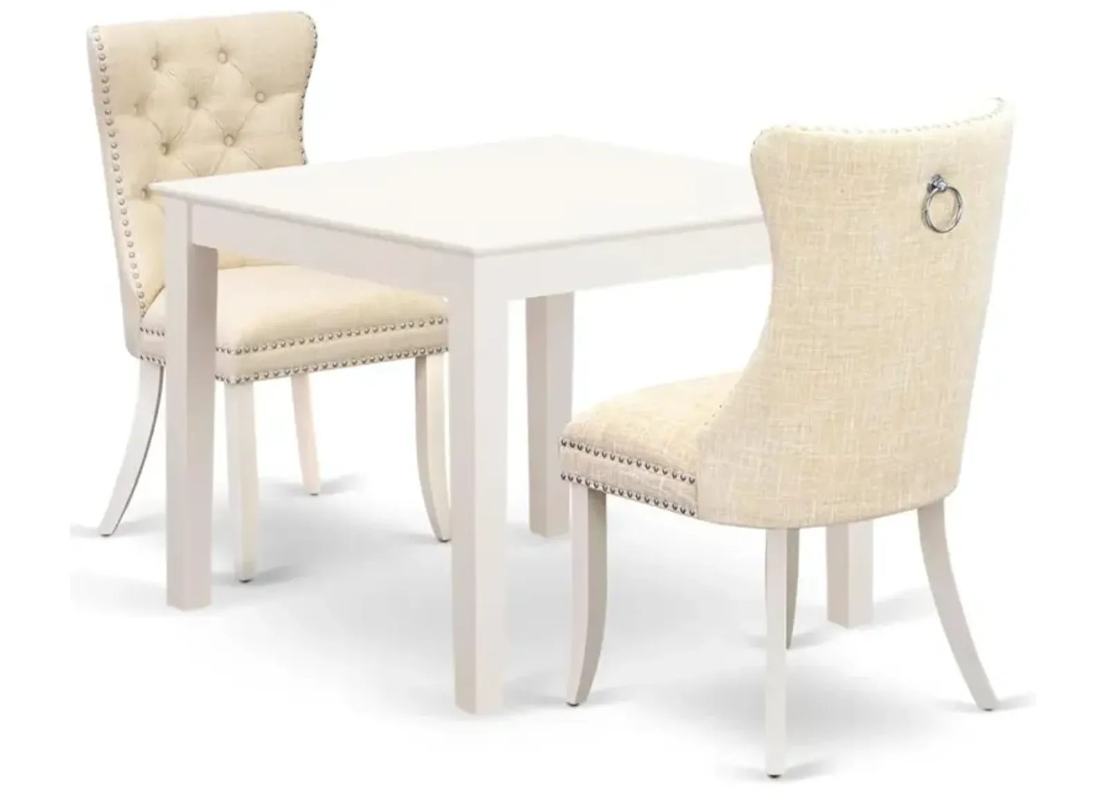 3 Piece Dining Table Set Contains a Square Kitchen Table