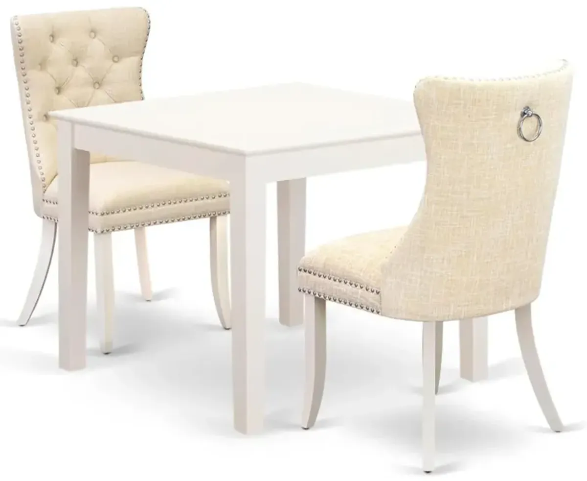 3 Piece Dining Table Set Contains a Square Kitchen Table