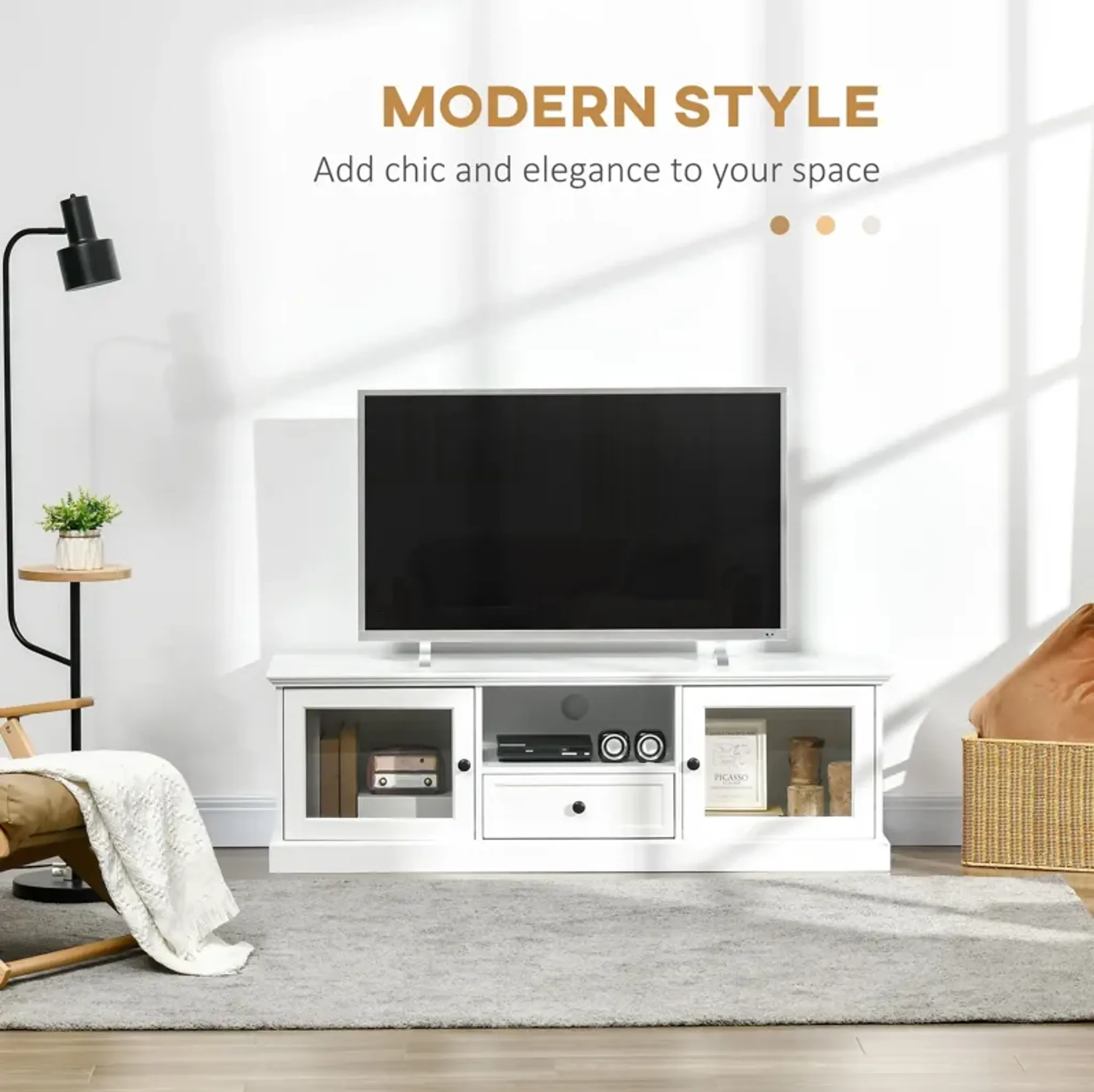 Modern Tv Stand Cabinet For Tvs Up To 60 Inches Entertainment Center ...