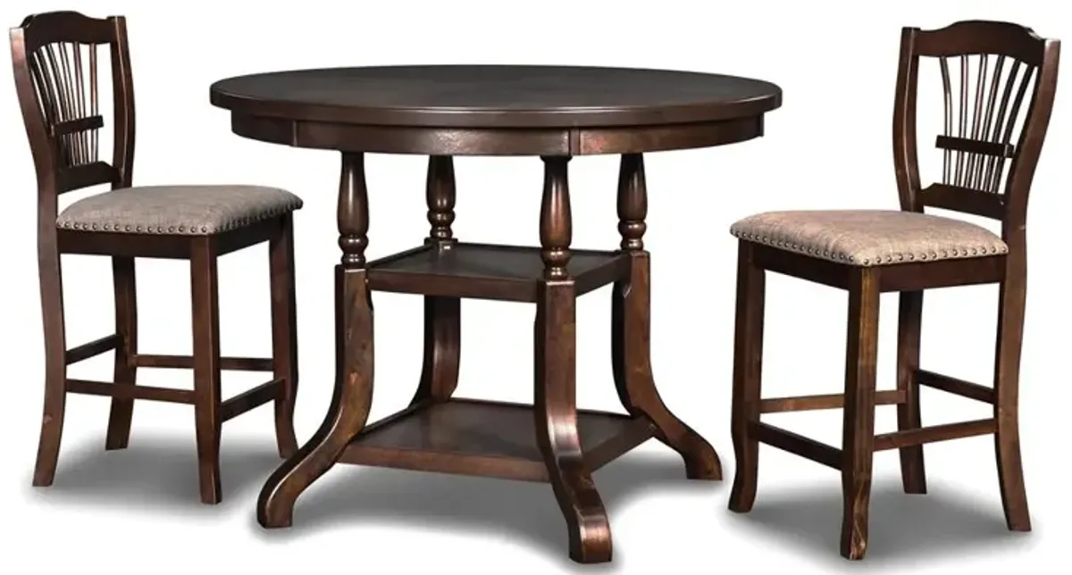 New Classic Furniture Furniture Bixby Solid Wood Counter Dining Table in Espresso