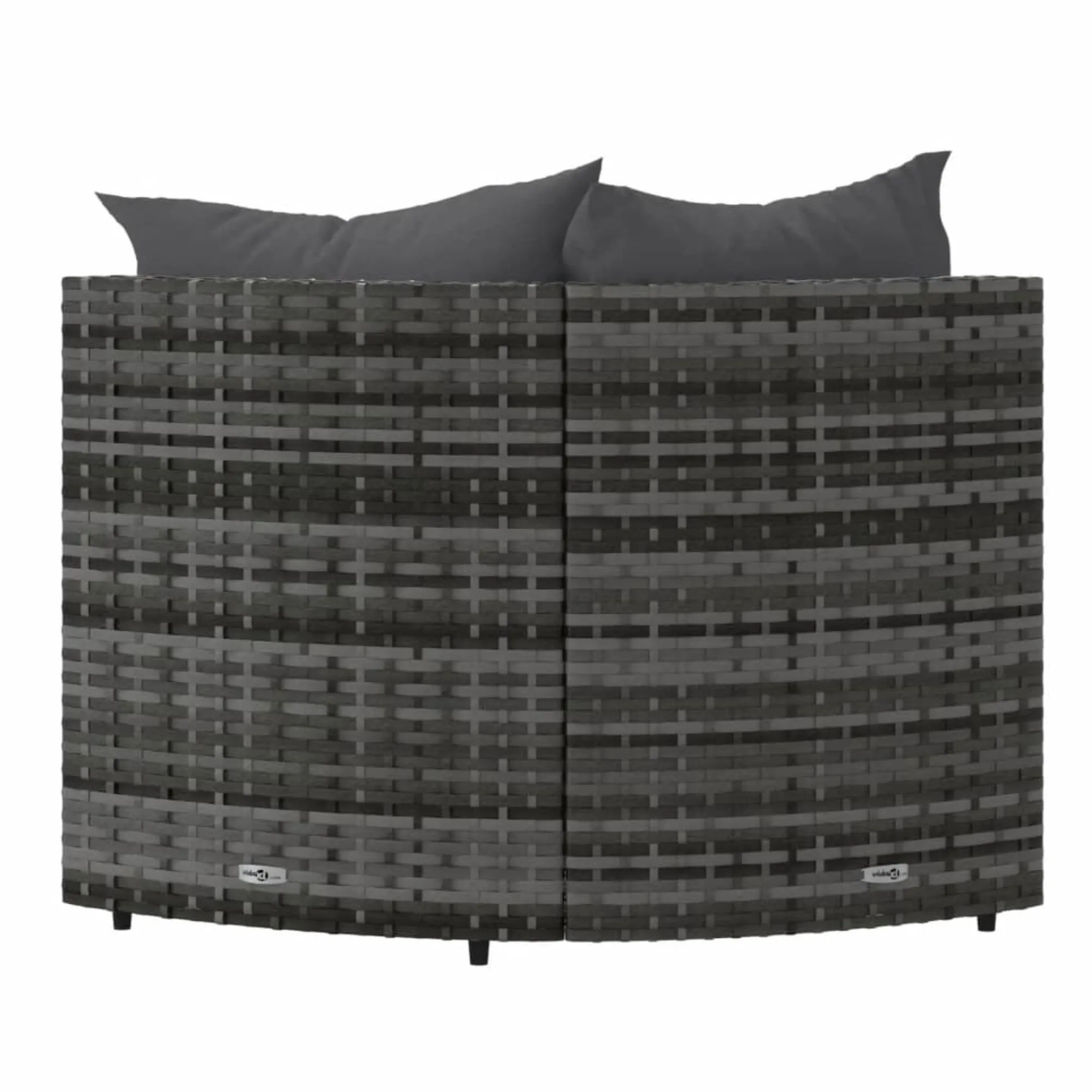 vidaXL Patio Corner Sofas with Cushions 2 pcs Gray Poly Rattan