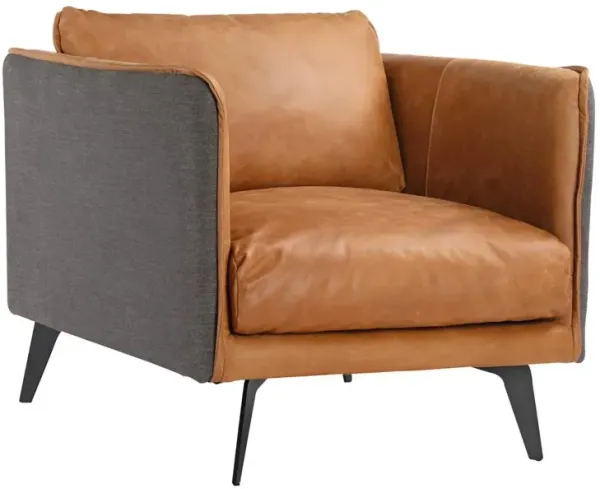 Cognac Oasis Leather Lounge Chair, Belen Kox