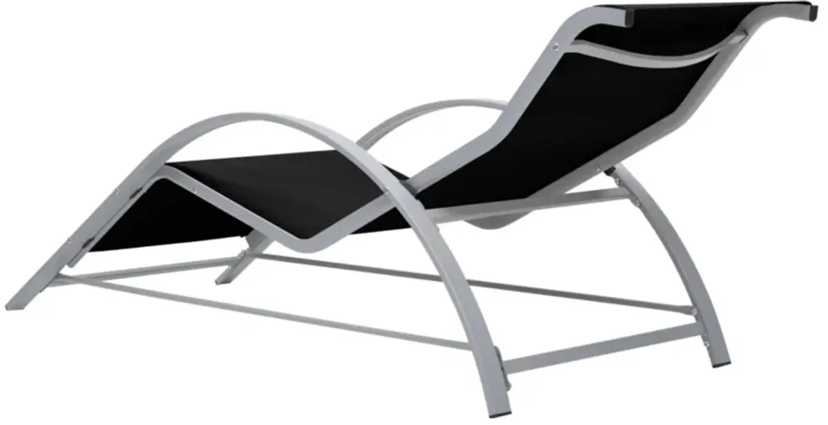 vidaXL Sunlounger Textilene and Aluminum Black