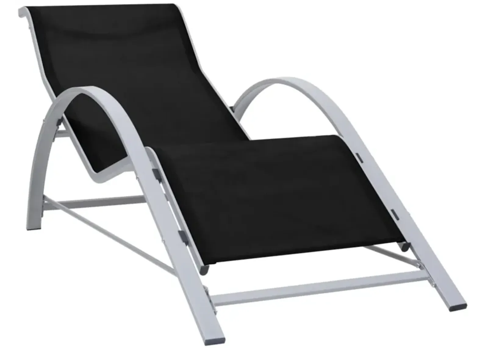 vidaXL Sunlounger Textilene and Aluminum Black