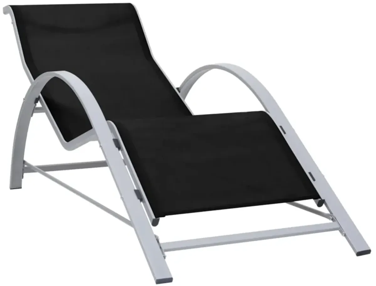 vidaXL Sunlounger Textilene and Aluminum Black