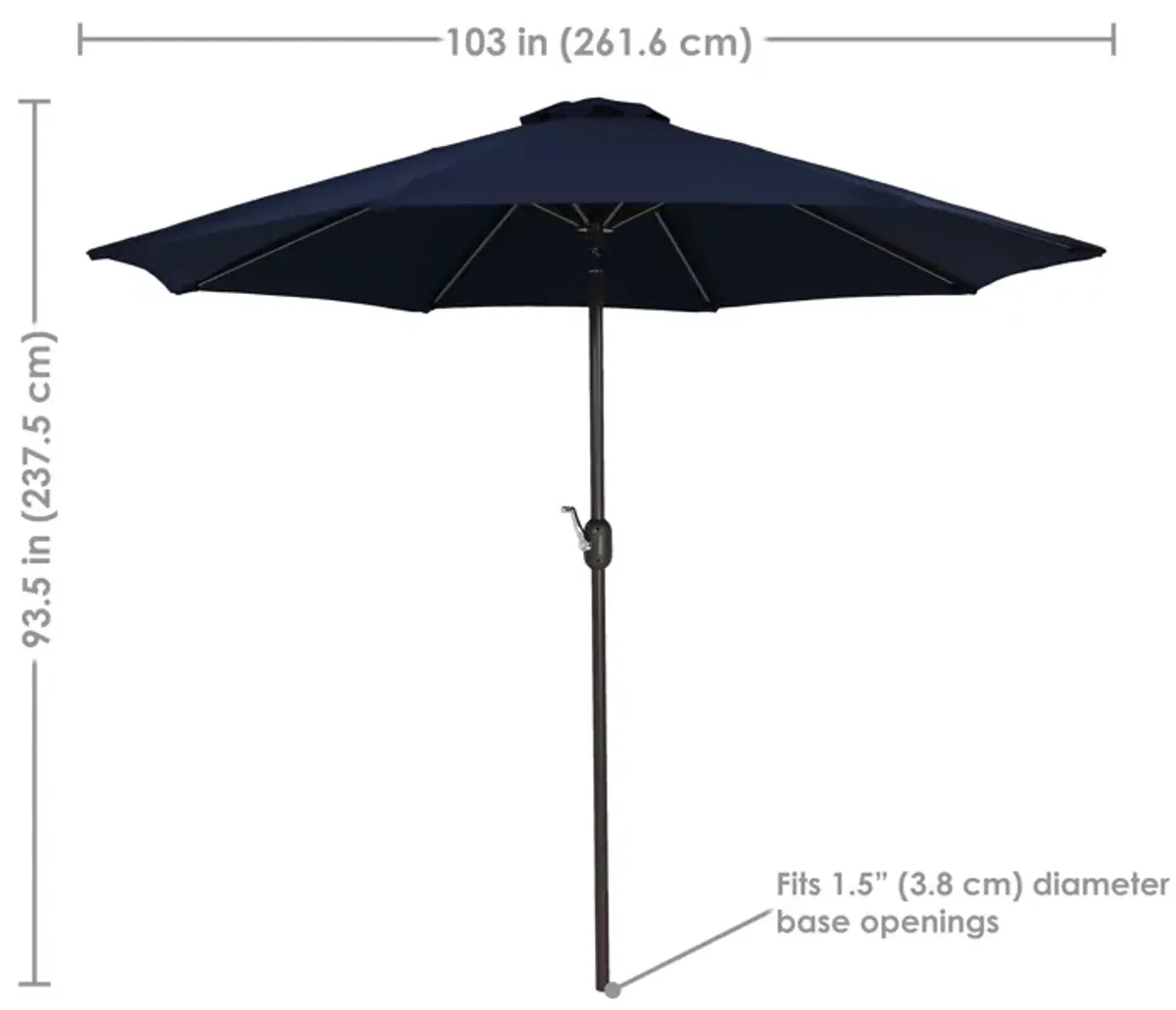 Sunnydaze 9 ft Sunbrella Patio Umbrella with Tilt and Crank