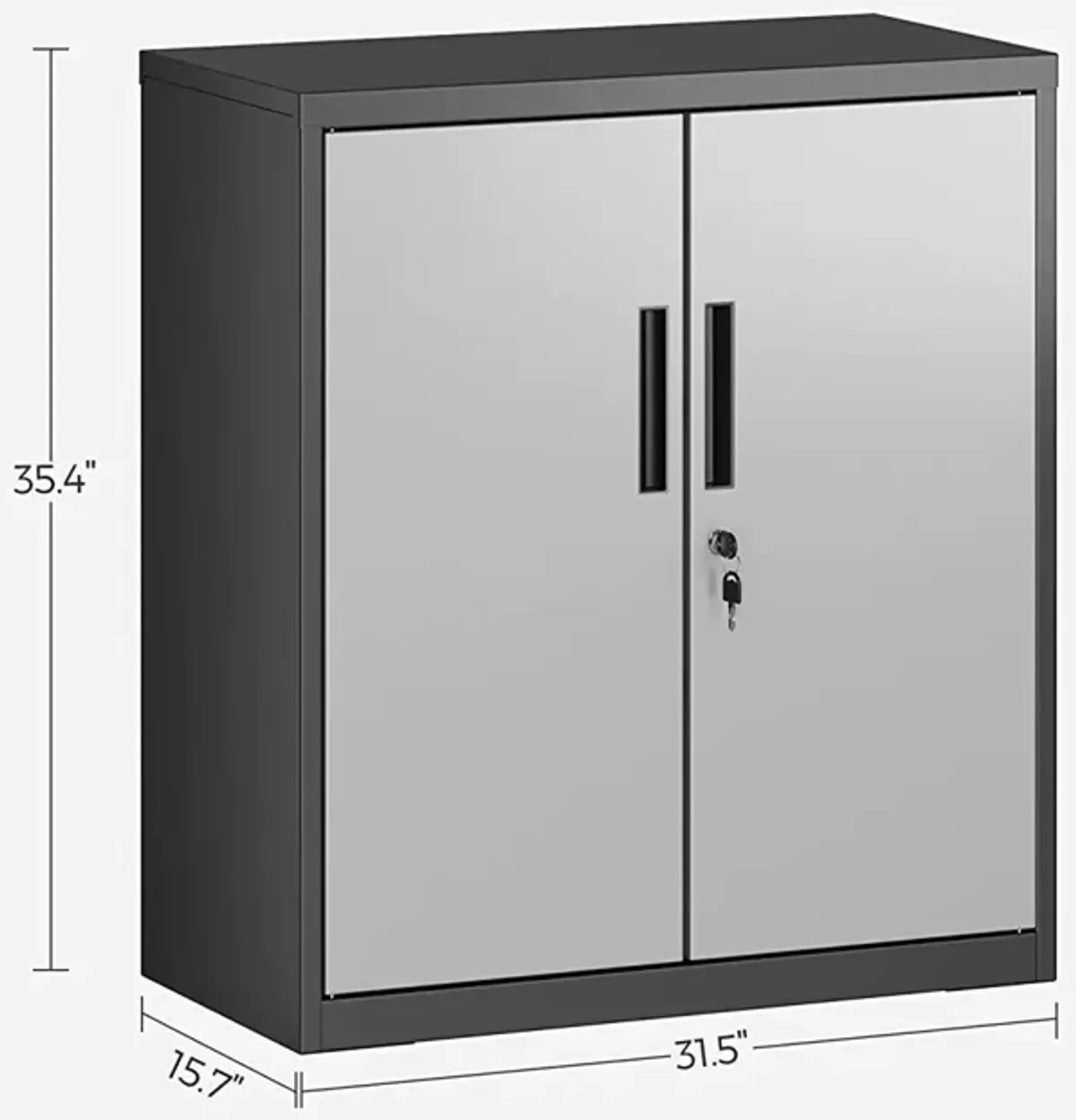 Durable Steel Storage Cabinet Office Cabinet with Shelves and Double Doors