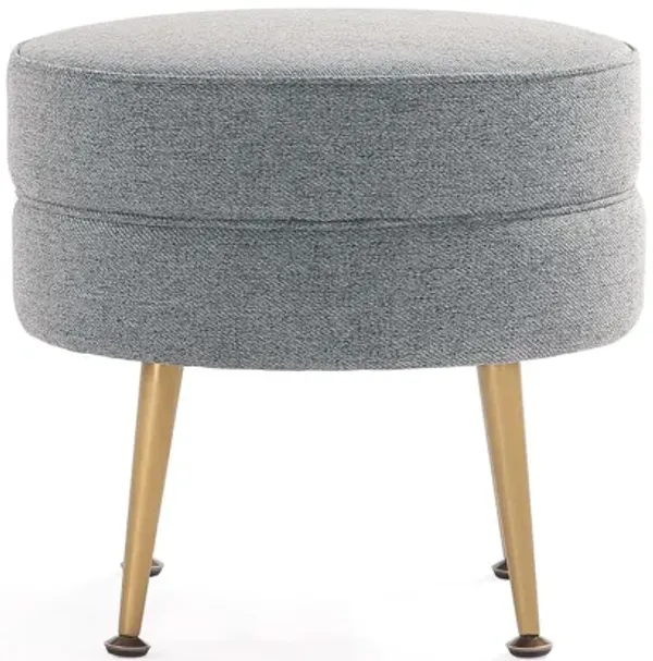 Bailey Gray and Gold Ottomans (Set of 2)