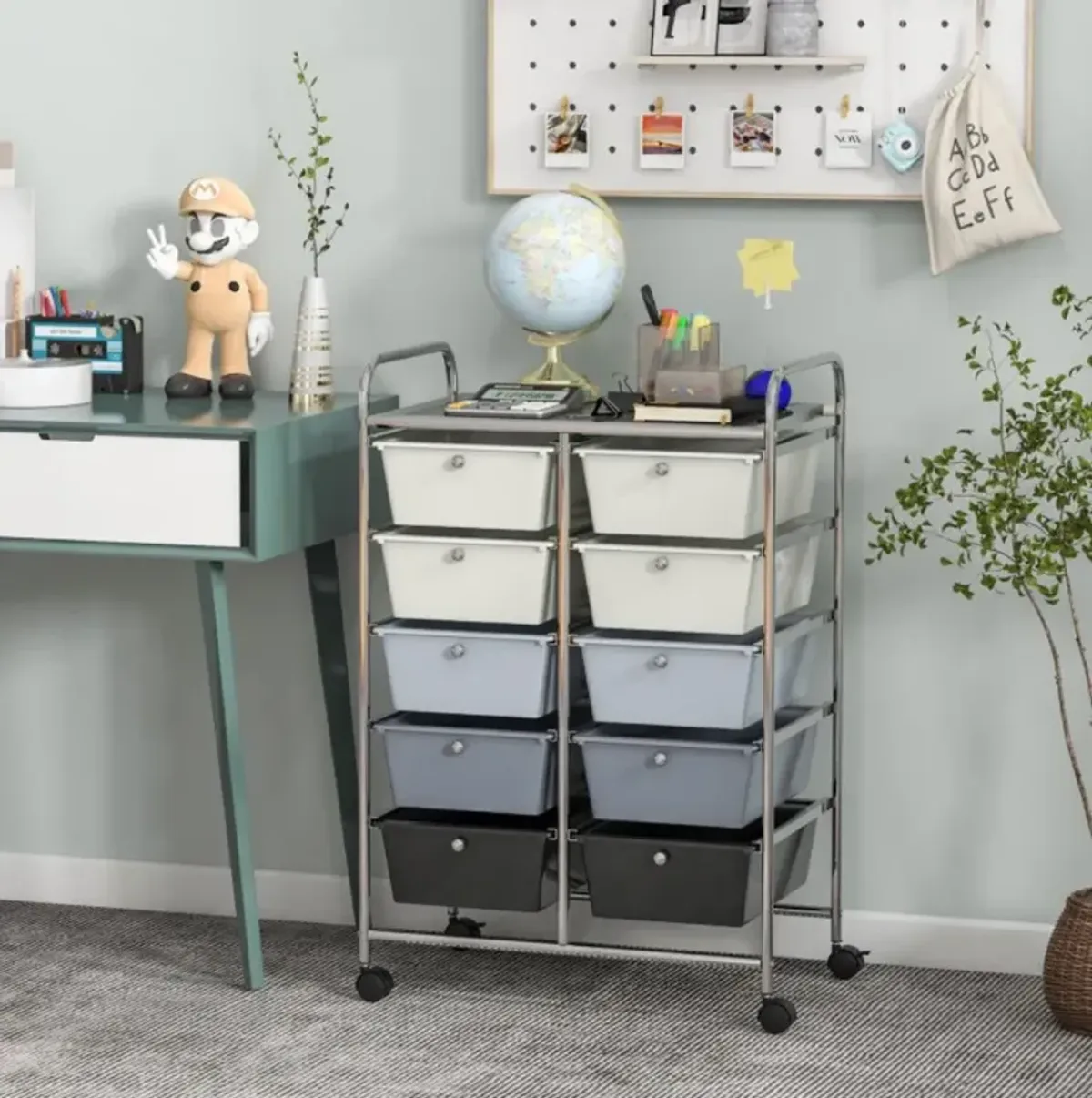 Hivvago 10-Drawer Rolling Storage Cart