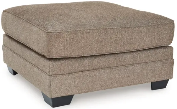 Sylvie Oversized Square Ottoman, Foam Nutmeg Brown Polyester, 37 Inch - Benzara