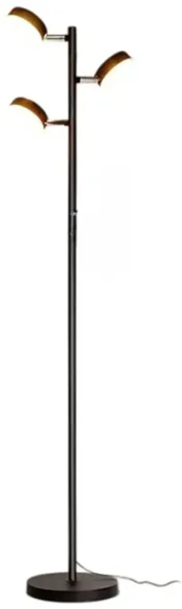 3-Head Tree Floor Lamp – Black, Remote & Touch Control, 3000K–6000K Dimmable LED