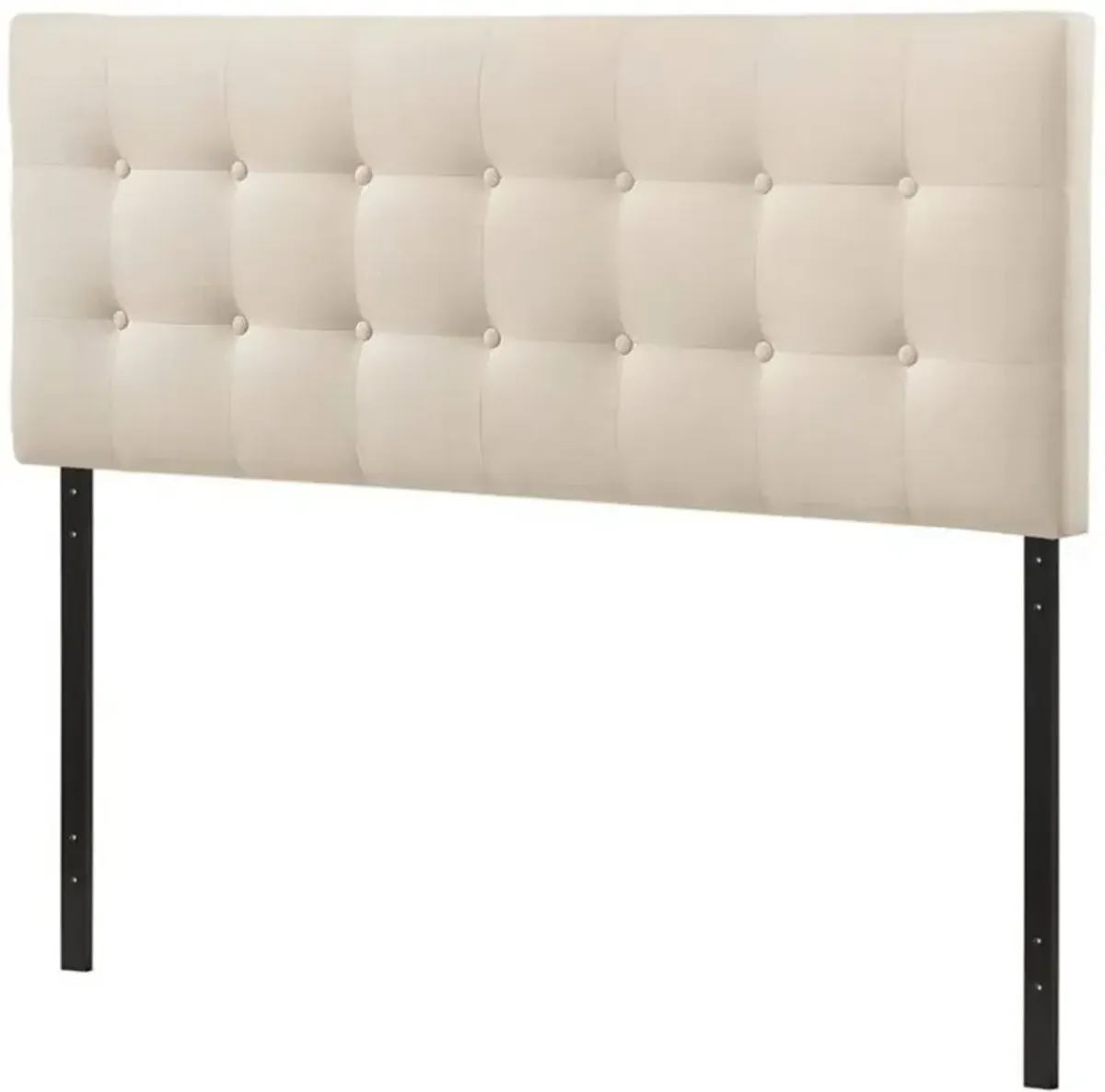 Hivvago Queen size Modern Ivory Fabric Upholstered Button Tufted Headboard