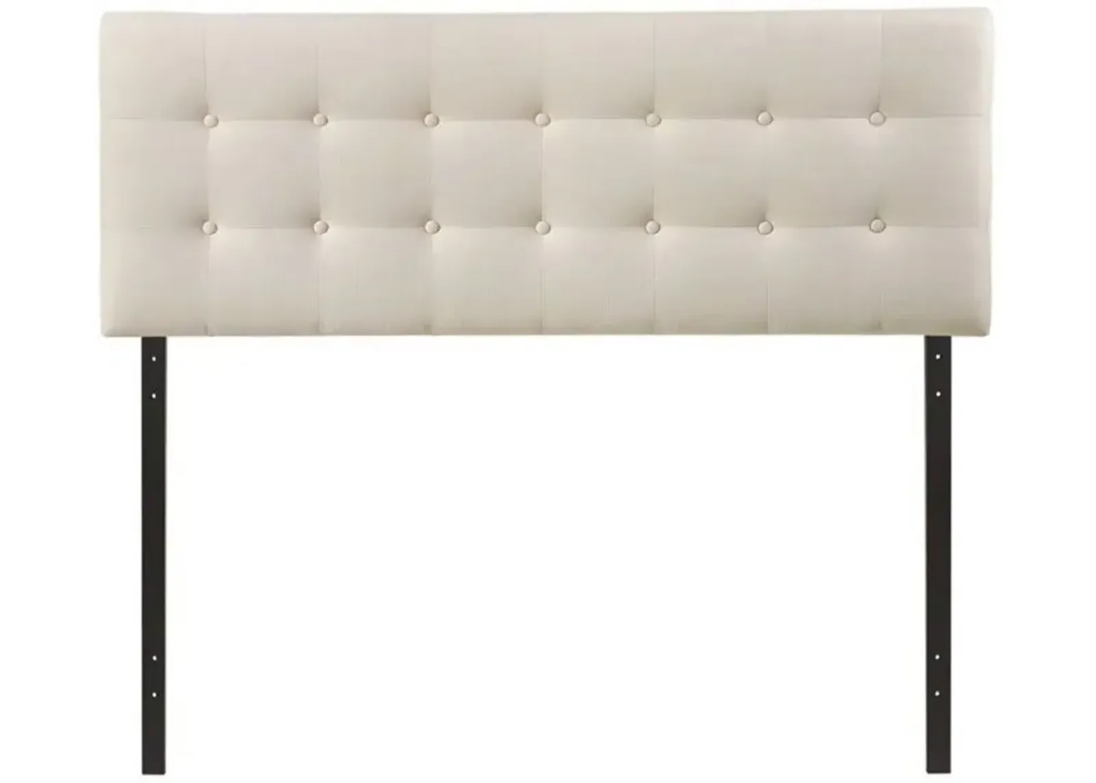 Hivvago Queen size Modern Ivory Fabric Upholstered Button Tufted Headboard