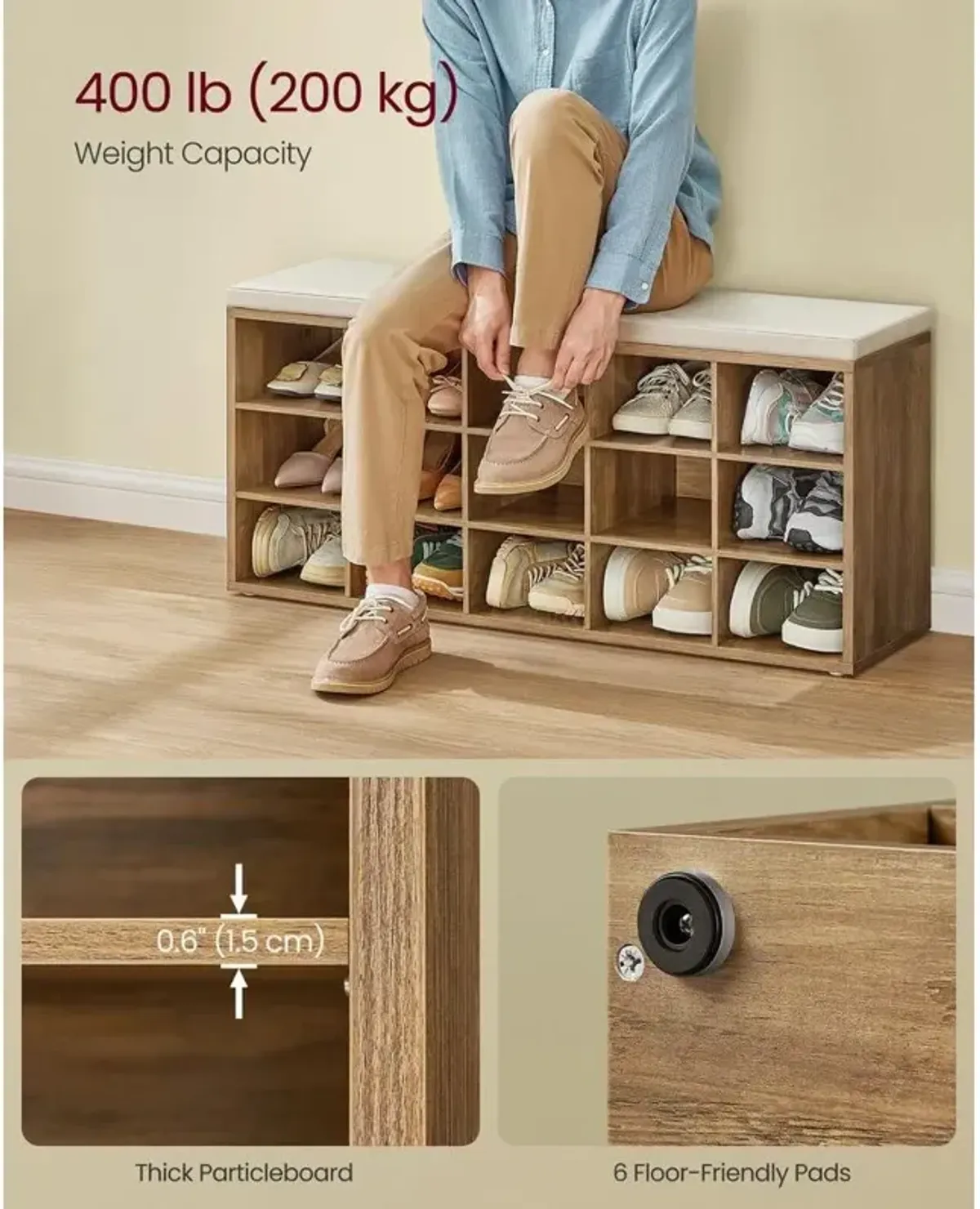 Shoe Bench for Organized Entryway and Convenient Footwear Storage